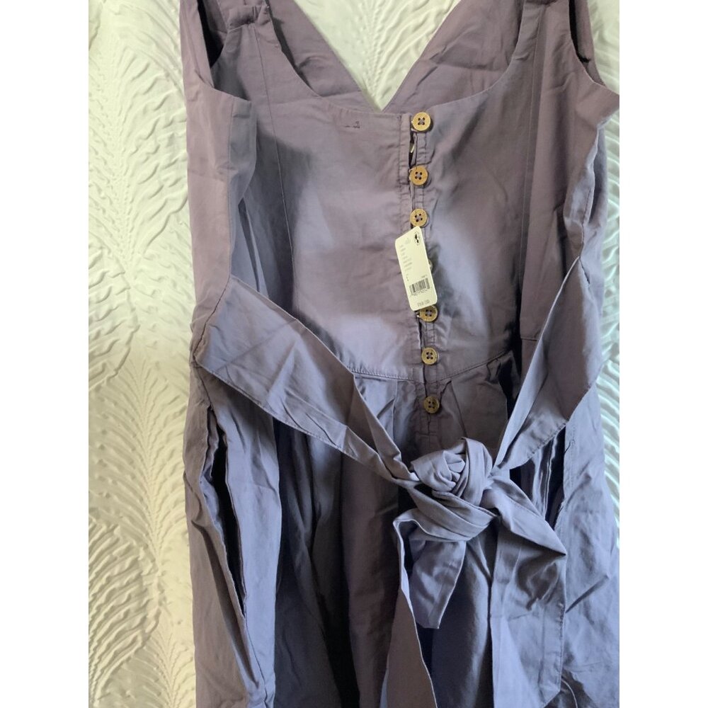 Free People Lennon Bow Straps Cotton Mauve Romantic Mini Dress L NWT DAMAGED - Picture 5 of 8